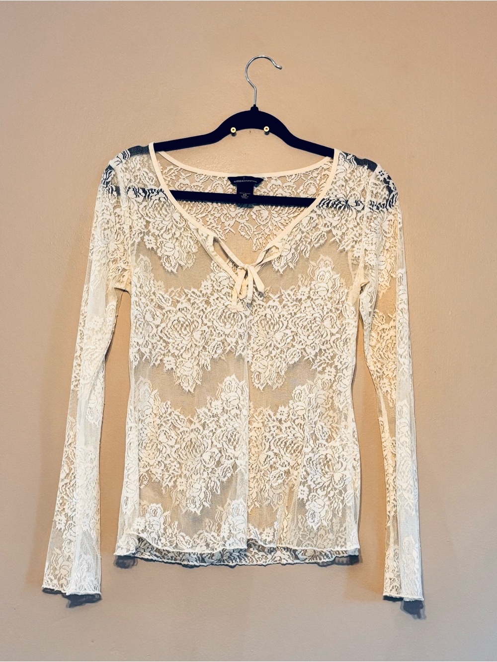 Moda International Long Sleeve Lace Top